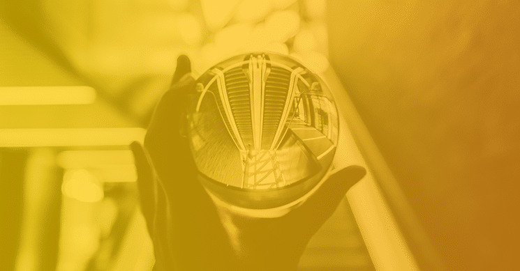 crystal ball in hand for making predictions