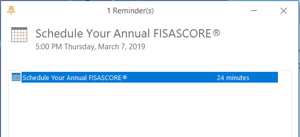 Schedule your FISASCORE