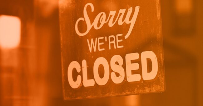 closed sign to represent cyber security companies closing