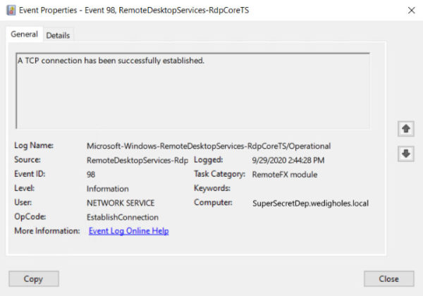 event id 4673 rdp