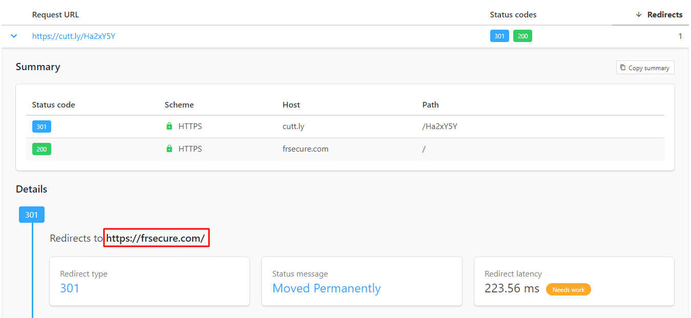 httpstatus interface which helps show the final destination of links - useful in identifying phishing links